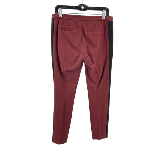 INC Women's Burgundy Black Side Stripe Ankle Stretch Pants Size 8 - Picture 3 of 11
